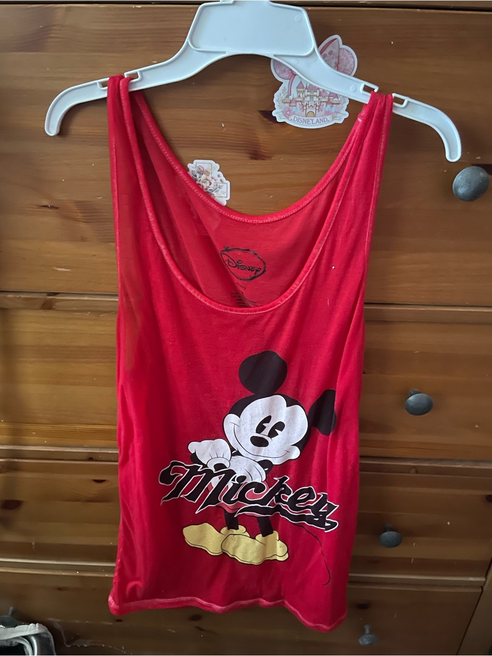 Disney Red Mickey Graphic Tank with Yellow Accent